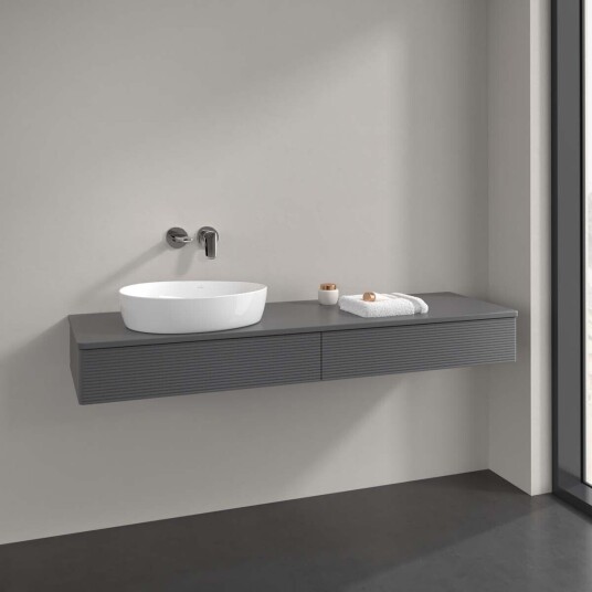 Villeroy & Boch  Antao Servantskap med 2 skuffer 160x50x19 cm m/lys Antrasitt Matt