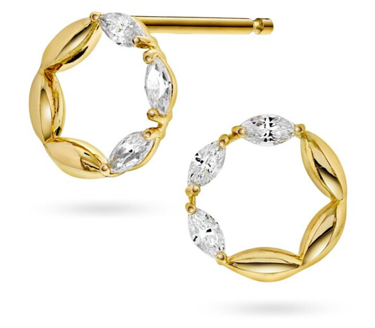 Pan Jewelry, Øredobber i 585 gult gull med zirkonia