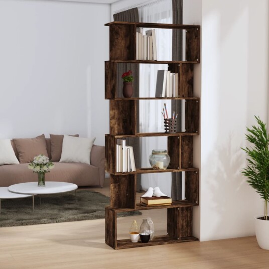 vidaXL Bokhylle/romdeler r?kt eik 80x24x192 cm konstruert tre
