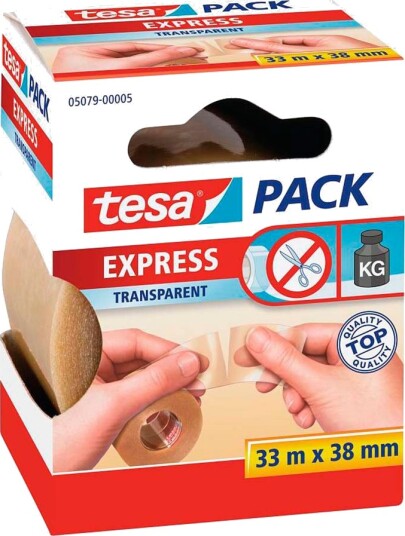Tesa Express PVC Pakketape 33m x 38mm Klar