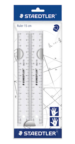 Staedtler Linjal gjennomsiktig 15cm 2 stk