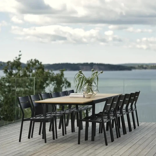Brafab Naos Spisebord 100 x 220–320 cm svart/teak