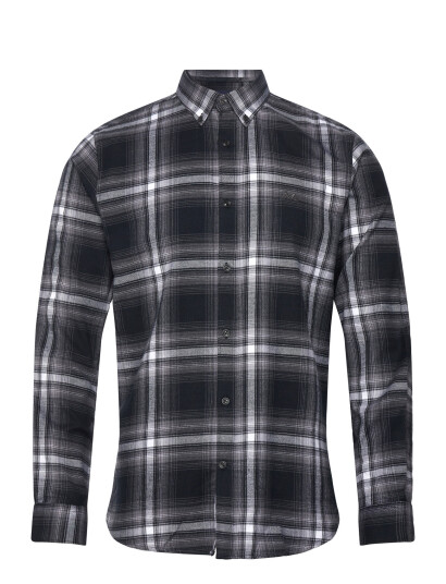 Lindbergh Brushed Checked Shirt L/S   Black   XL