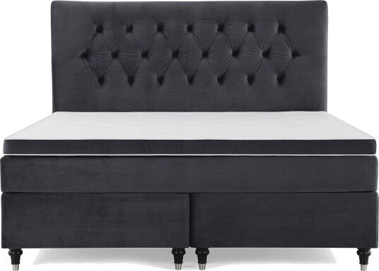 Royal Velvet Komplett Sengepakke 180x200 cm Svart Fløyel/Dreide Ben