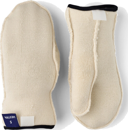Hestra Junior Wool Terry Liner Mitt 2, Offwhite