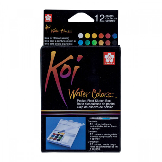 Sakura Koi Water Colors Pocket Field Sketch Box 12 + Brush