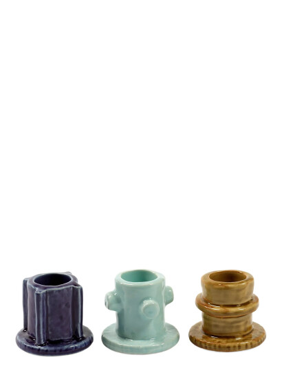 Serax Candle Holder 01 Glazed Molly Set/3 - Multi/patterned - ONE SIZE Serax Candle Holder 01 Glazed Molly Set/3 - Multi/patterned - ONE SIZE