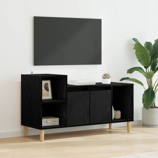 TV skap Svart Eik 100 x 35 x 55 cm Konstruert tre TV skap Svart Eik 100 x 35 x 55 cm Konstruert tre