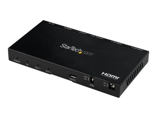 StarTech 2-Port HDMI Splitter 4K 60Hz med Scaler og Lyduttrekker StarTech 2-Port HDMI Splitter 4K 60Hz med Scaler og Lyduttrekker