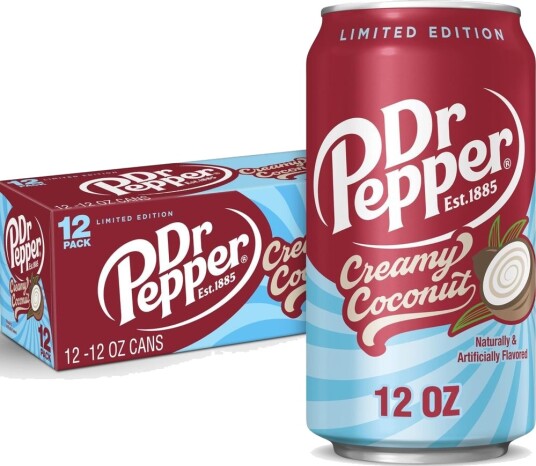 12 stk Dr. Pepper Creamy Coconut 355 ml   Hel Eske USA Import