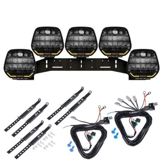 Ekstralys PURELUX Panther 9 Rund / 23 cm / 210W 5 stk Komplett sett WRC