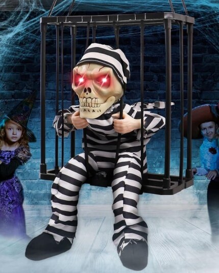 Halloween Animert Skrikende Skjelett med Bevegelsessensor
