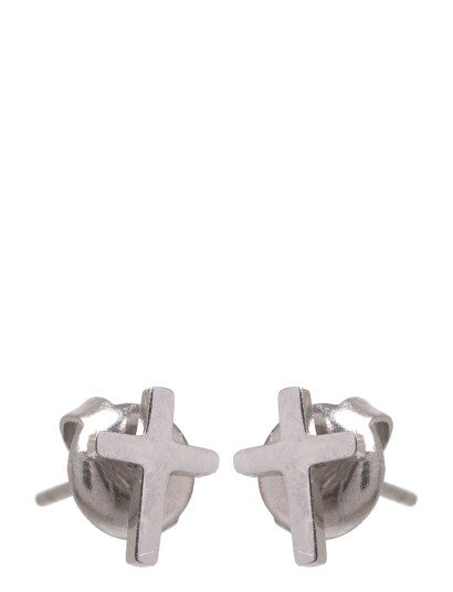 Samie Cross   Earstuds Steel   Silver   PAIR