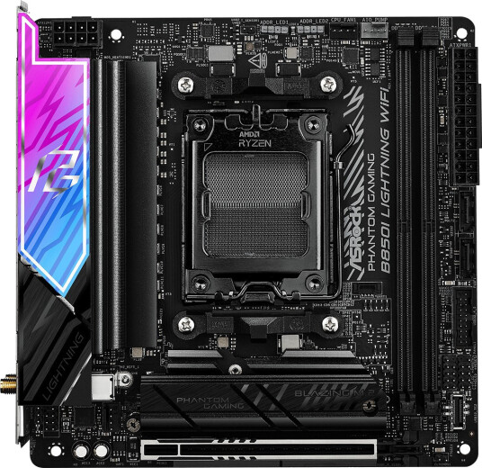 ASRock B850I Lightning Mini ITX Hovedkort med WiFi 6E og DDR5 ASRock B850I Lightning Mini ITX Hovedkort med WiFi 6E og DDR5