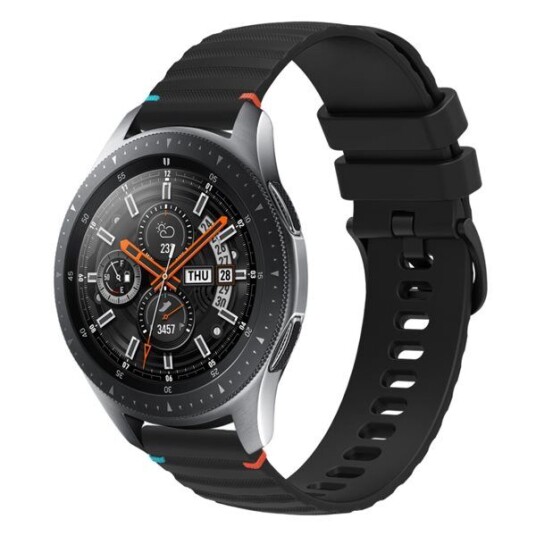 Silikonarmbånd til Samsung Galaxy Watch 46mm - Svart Silikonarmbånd til Samsung Galaxy Watch 46mm - Svart