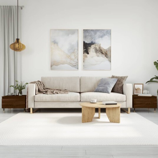  Salongbord 2 stk brun eik 50x46x35 cm konstruert tre 8721012111707