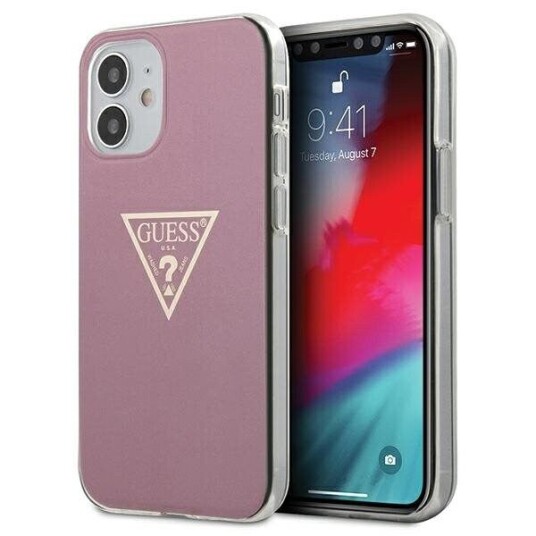 Guess Ghuhcp12spcumptpi Iphone 12 Mini 5,4 Colio Rožinis/Rožinis Kietas Dėklas Metallic Collection