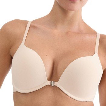 Triumph BH Pure Micro Push Up Bra With Front Closure Beige A 90 Dame
