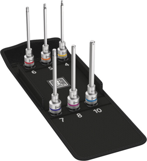 Wera 8740 C HF 2 Langt Bitssett 1/2" 4-10mm, 6 Deler