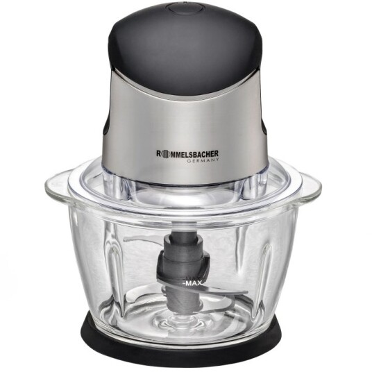 Rommelsbacher MZ 400 Minihakker 1L med Glasskål og 400W Motor - Svart Rommelsbacher MZ 400 Minihakker 1L med Glasskål og 400W Motor - Svart
