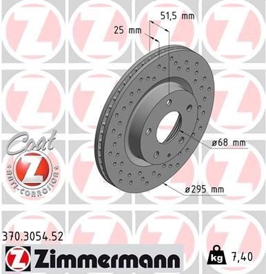 Bremseskive ZIMMERMANN 370.3054.52