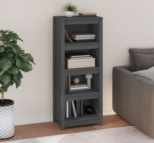 vidaXL Bokhylle gr? 50x35x125,5 cm heltre furu vidaXL Bokhylle gr? 50x35x125,5 cm heltre furu