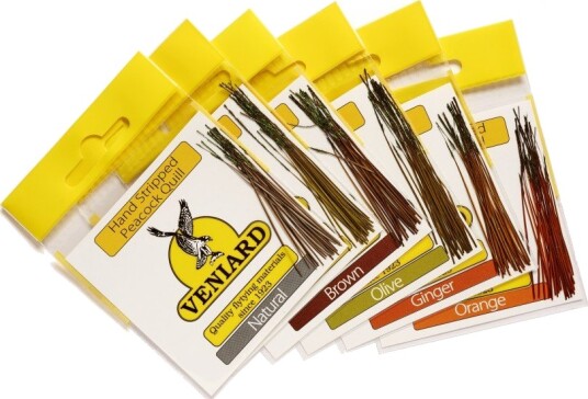 Veniard Hand Stripped Peacock Quills