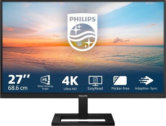 Philips 27E1N1900AE 27" 4K UHD IPS PC-Skjerm med Flimmerfri Teknologi Svart Philips 27E1N1900AE 27" 4K UHD IPS PC-Skjerm med Flimmerfri Teknologi Svart