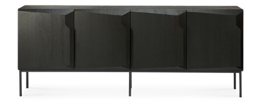 Ethnicraft Stairs sidebord 4 d?rer Svartbeiset eik 200 x 80 x 46 cm