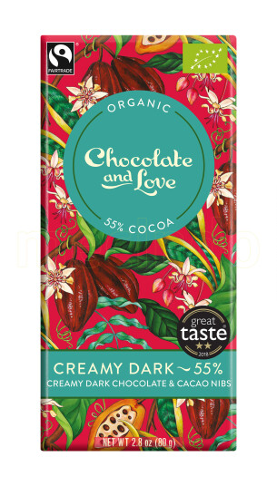 Chocolate And Love Sjokolade Creamy Dark 55% Ø 80g