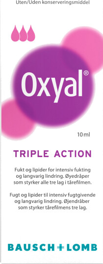 Oxyal Triple Action Øyedråper, 10 ml