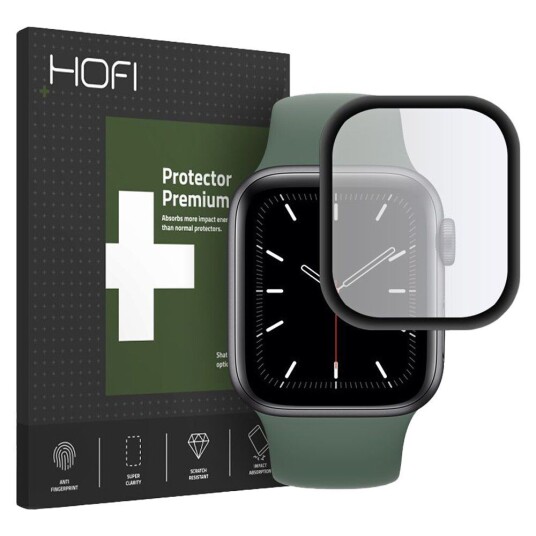 HOFI Apple Watch SE/6/5/4 (44mm) Hofi Hybrid Skjermbeskytter Gjennomsiktig med Svart kant
