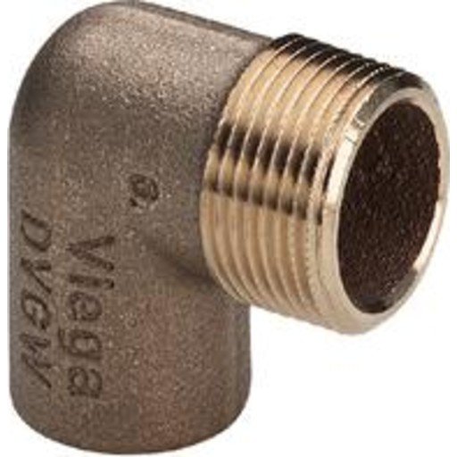 10 stk Messing lodde albue muffe/nippel 18 mm x 3/4" 90°