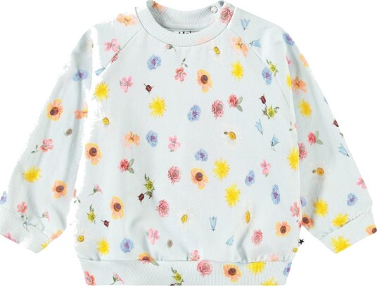 Molo Collegegenser Disk Small Blomster Baby Molo 1½ år (86) Collegegenser Blå