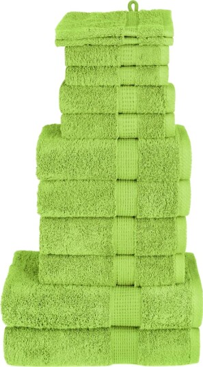 vidaXL Premium håndklesett SOLUND 12 deler grønn 600 g/m2 vidaXL Premium håndklesett SOLUND 12 deler grønn 600 g/m2