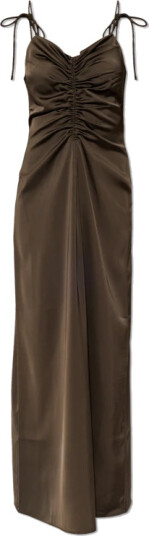 ROTATE V Neck Slip Dress Khaki green 40 ROTATE V Neck Slip Dress Khaki green 40