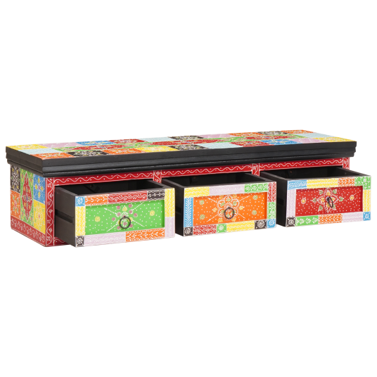 TV skap med skuff Flerfarget 100 x 30 x 24 cm Massivt mangotre