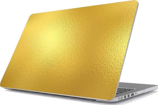 Klistremerke Macbook deksel Gullfolie Klistremerke Macbook deksel Gullfolie