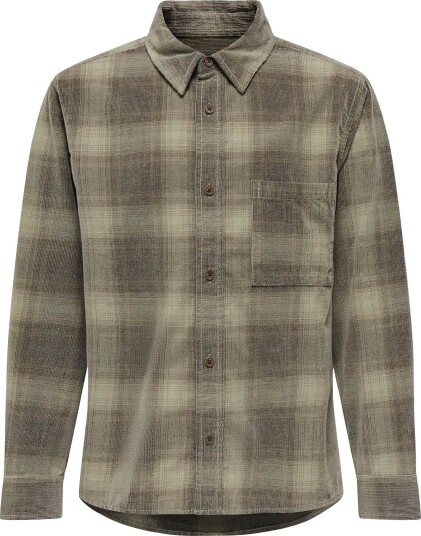 ONLY & SONS Osjwilliam Cord Ls Shirt Jr - SOFT SILT - 146