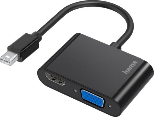 Hama 2In1 Video/Audio Adapter Mini Displayport Plugg Til Hdmi Hd 15 Vga Hunn Svart 4K Støtte