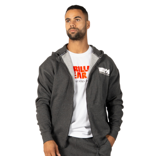 Gorilla Wear Classic Oversized Hoodie Mørkgrå Melange Mörkgrå Medium