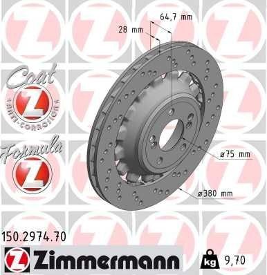Bremseskive ZIMMERMANN 150.2974.70