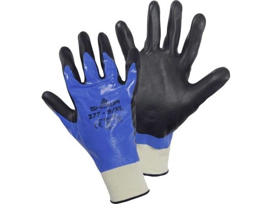 Showa 4703 Xl Verkstedhansker Sort Blå Xl Nitril Nylon Polyester
