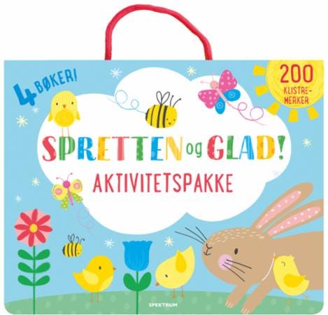 Spretten Og Glad! Aktivitetspakke Med 4 Aktivitetsbøker Og 200 Klistremerker