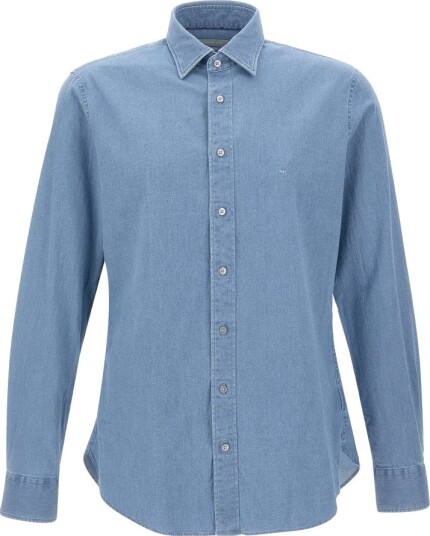 Michael Kors Real Indigo Slim Shirt - Blue - 45 Michael Kors Real Indigo Slim Shirt - Blue - 45