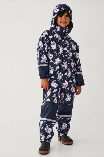 Ellos Collection - Regndress Regna med fleecefor - Blå