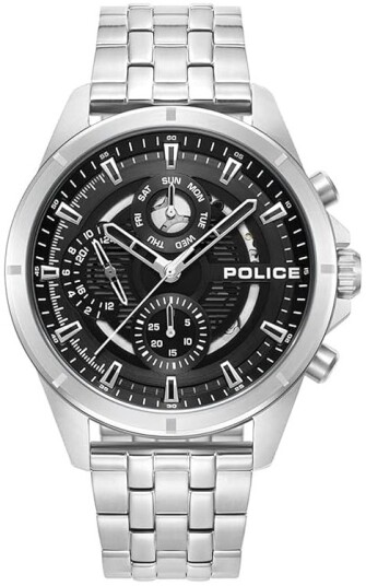 Police Herreklokke PEWJK0004605 Malawi Sort/Stål Ø45 mm