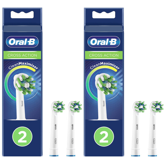 Oral B CrossAction 4 stk. Børstehoder CleanMaximiser