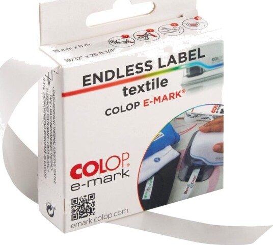 Colop E mark tekstiletikett endel??s 14 mm x 8 m