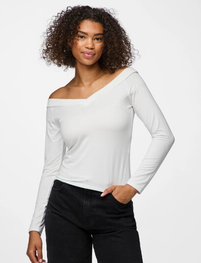 Pieces Pcmaliva Ls Offs V Neck Top Jrs Noos Bc White XL Pieces Pcmaliva Ls Offs V Neck Top Jrs Noos Bc White XL